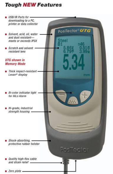 Positector UTG Wall Thickness gage features