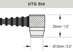 Positector UTG Std probe dimensions