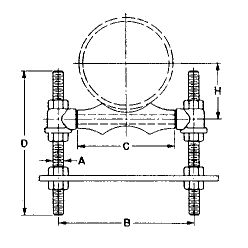 Adjustable Roll support dimension drawing