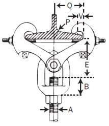 Adjustable Beam Clamp dimension drawing