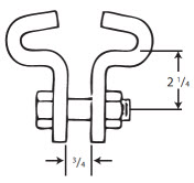 Heavy Duth Beam Clamp dimension drawing