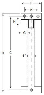 Heavy Welded Steel Bracket dimension drawing