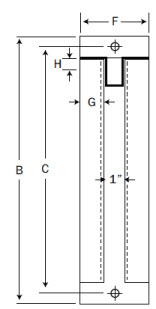 Medium Welded Steel Bracket dimension drawing