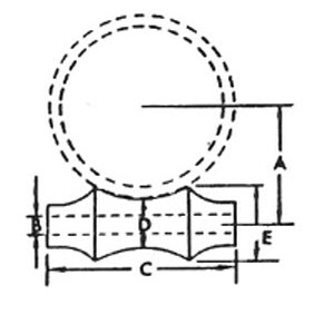 Cast Iron Pipe Roll dimension drawing