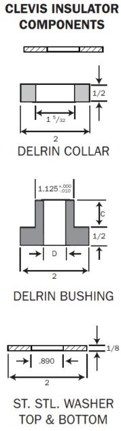 Clevis Insulator dimension drawing