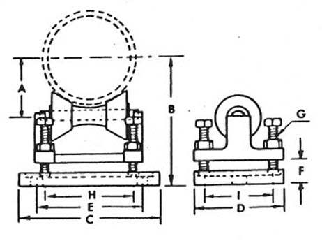 Adjustable Pipe Roller Stand dimension drawing